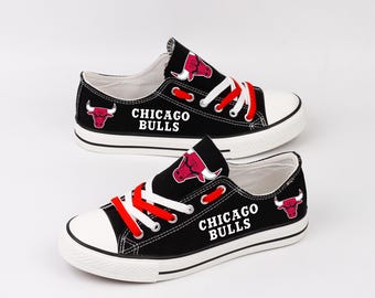 Chicago Bulls Sneakers, Basketball Team Fan Footwear, Game Day Shoes, Sport Enthusiast Gift