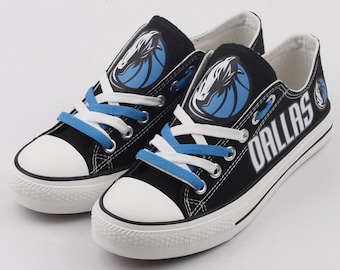 Dallas Mavericks Canvas Low Top Sneakers, Team Spirit Walking Shoes, Adult Youth Kid Plimsolls
