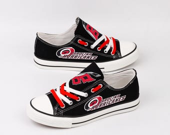 Carolina Hurricanes Canvas Shoes, Hockey Team Footwear, Sport Fan Gift, Unisex Athletic Sneakers