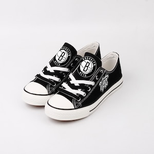Basketball, Brooklyn Nets Shoes, Footwear, Basketball Team, Canvas Shoes, Gift, Print, Brooklyn Nets, Nets, Sneakers, Lowtop, Brooklyn, Fans