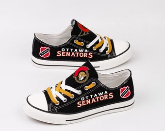 Ottawa Senators Canvas Shoes, Hockey Team Footwear, Sport Fan Gift, Custom Print Sneakers
