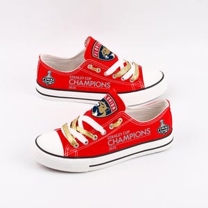 Florida Panthers, schoeisel, Stanley Cup, canvas schoenen, schoenen, cadeau, afdrukken, fans, hockey, panters, fans, sneakers, Florida Panthers-schoenen