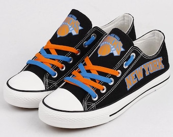 New York Knicks Canvas Sneakers, Game Cheer Footwear, Basketball Fan Gift, Unisex Athletic Shoes