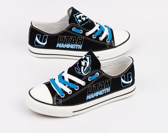 Utah Mammoth Canvas Shoes, Team Logo Sneakers, Custom Print Trainers, Hockey Fan Gift