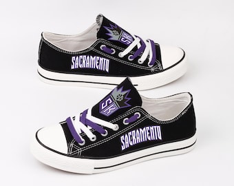 Sacramento Kings Canvas Sneakers, Team Cheer Footwear, Sport Fan Gift, Unisex Athletic Shoes