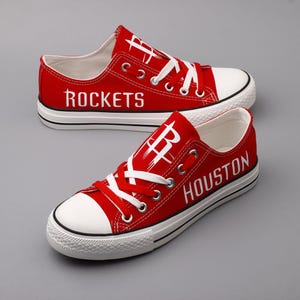 Houston Rockets, Houston Rockets Shoes, Rockets, Footwear, Basketball Team, Canvas Shoes, Gift, Print, Sneakers, Shoes, Birthday, Team, Fans