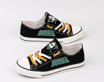 Anaheim Ducks Canvas Shoes, Hockey Fan Sneakers, Game Cheer Footwear, Team Spirit Gear