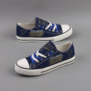 Hockey, St. Louis Blues Shoes, Footwear, Hockey Team, Canvas Shoes, Tennis Shoes, Gift, Print, Fans, St. Louis Blues, Blues, St Louis Blues