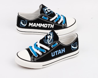 Utah Mammoth Canvas Sneakers, Team logo Footwear, Hockey Fan Gift, Custom Print Trainers Shoes