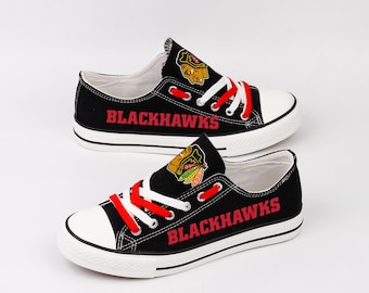 Chicago Blackhawks Plimsolls, Hockey Fan Canvas Sneakers, Game Day Footwear, Sport Enthusiast Gift