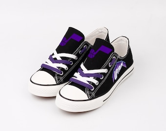 Utah Jazz Canvas Sneakers, Custom Print Team Logo Footwear, Game Day Shoes