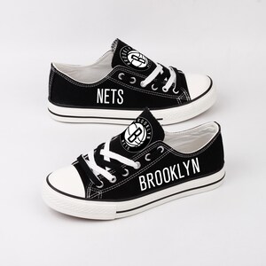 Basketball, Brooklyn Nets Shoes, Footwear, Basketball Team, Canvas Shoes, Gift, Print, Brooklyn Nets, Nets, Sneakers, Shoes, Brooklyn, Fans