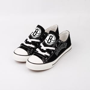 Basketball, Brooklyn Nets Shoes, Footwear, Basketball Team, Canvas Shoes, Gift, Print, Brooklyn Nets, Nets, Sneakers, Shoes, Brooklyn, Fans