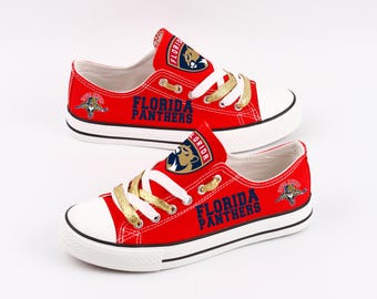 Florida Panthers Canvas Shoes, Game Day Plimsolls, Custom Print Sneakers, Unisex Athletic Footwear