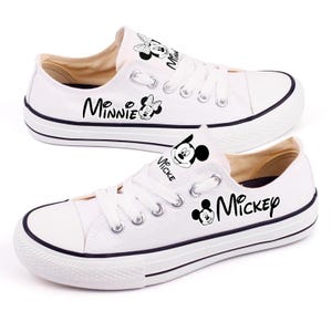 Zapatos de Mickey Mouse, Mickey y Minnie, Mickey Mouse, Calzado, Cumpleaños, Zapatos de lona, Pareja, Regalo, Estampado, Mickey y Minnie, Dibujos animados, Zapatos de tacón