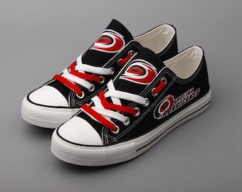 Carolina Hurricanes Plimsolls, Hockey Fan Sneakers, Custom Print Footwear, Unisex Athletic Shoes