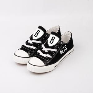 Basketball, Brooklyn Nets Shoes, Footwear, Basketball Team, Canvas Shoes, Gift, Print, Brooklyn Nets, Nets, Sneakers, Shoes, Brooklyn, Fans