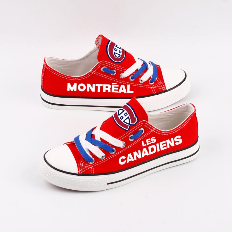 Montreal Canadiens Canvas Sneakers, Hockey Fan Footwear, Team Mascot ...