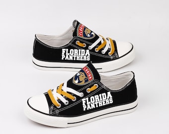 Florida Panthers Canvas Shoes, Game Cheer Footwear, Team Spirit Sneakers, Hockey Fan Gift