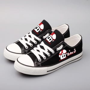 Zapatos de Super Mario, Super Mario, Mario, Zapatillas deportivas, Calzado, Cumpleaños, Zapatos de lona, Pareja, Regalo, Estampado, Juego, Dibujos animados, Crecer, Hongo