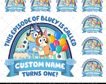 This Episode Of Bluey Is Called Turns 1 To 9 PNG, Bluey Birthday, My Birthday Party, Birthday Gift, Birthday Family Matching, Bluey Numbers