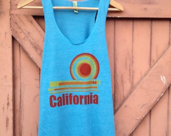 California Dream Tank in Organic Cotton Blend - Sky Blue