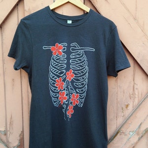 Rib Cage Garden Organic Cotton TShirt in Gun Smoke Gray image 1