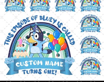 This Episode Of Bluey Is Called Turns 1 To 9 PNG, Bluey Birthday, My Birthday Party, Birthday Gift, Birthday Family Matching, Bluey Numbers