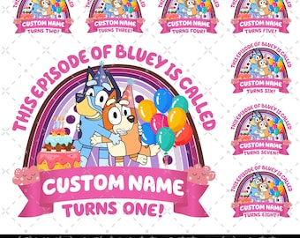 This Episode Of Bluey Is Called Turns 1 To 9 PNG, Bluey Birthday, My Birthday Party, Birthday Gift, Birthday Family Matching, Bluey Numbers