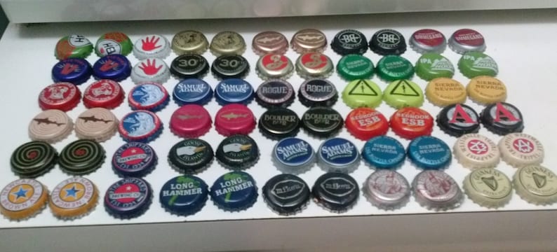112 Assorted Craft Beer Caps with Evenly Matched Sets image 1