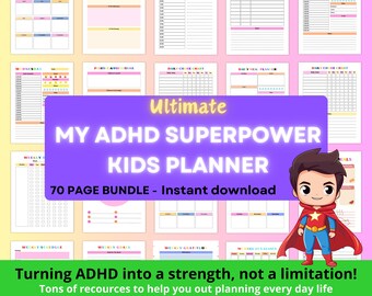 adhd planner printable, adhd chore chart, adhd undated planner, teen adhd planner, weekly adhd planner, adhd chore chart, kids chore chart
