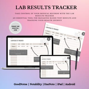 Labor Ergebnisse Tracker, Bluttest, Bluttest, Blutarbeitstracker, Arztbesuche Tracker, medizinischer Organisator