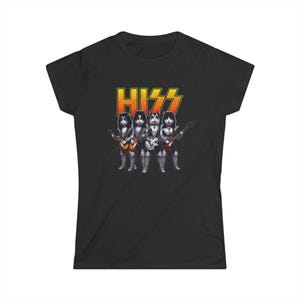 Cat Rocker Tee: HISS KISS Band Parody Graphic T-Shirt