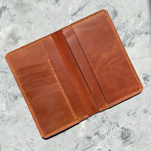 Portafoglio in pelle marrone, portafoglio in pelle fatto a mano, portafoglio in pelle da uomo, portafoglio per carte, portafoglio regalo da uomo, portafoglio verticale, portafoglio in vera pelle