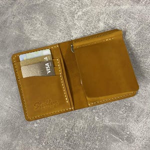 Cartera con clip de cuero, Clip de cuero hecho a mano, Cartera de cuero para hombre, Cartera de regalo para esposo, Cartera para tarjetas, Clip de billetera para hombres, Clips para billetes