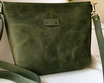 Leather Tote Bag, Laptop Shoulder Bag for Work or Travel, Elegant Large Leather Purse, Crossbody Tote, Perfect Gift for Her