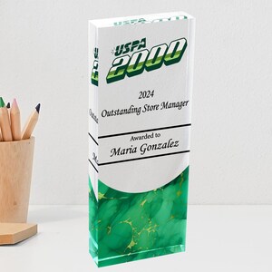 Custom Acrylic Award Plaque: Personalized Employee Recognition, Office Decor