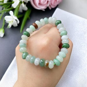 9.2mm Multicolor Abacus Jadeite Bracelet/ Certified/BB5