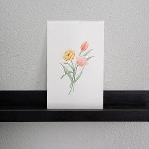 Original Aquarell Tulpenbündel