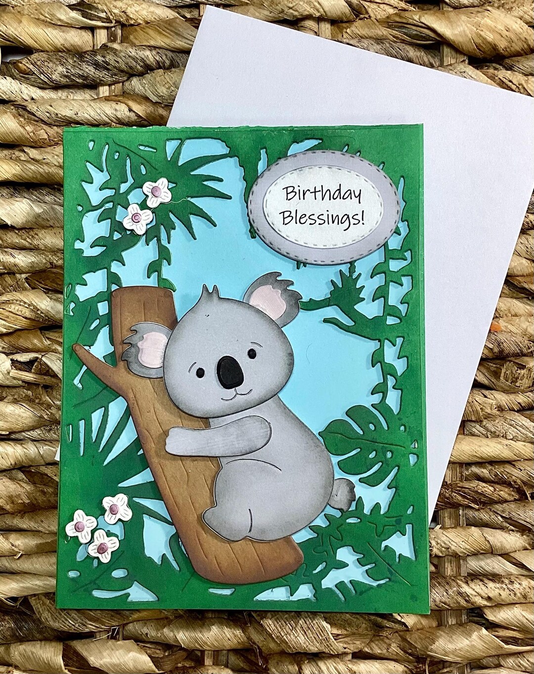 Birthday Koala Humorous Punny Handmade Textured 3D Playful Cheerful ...