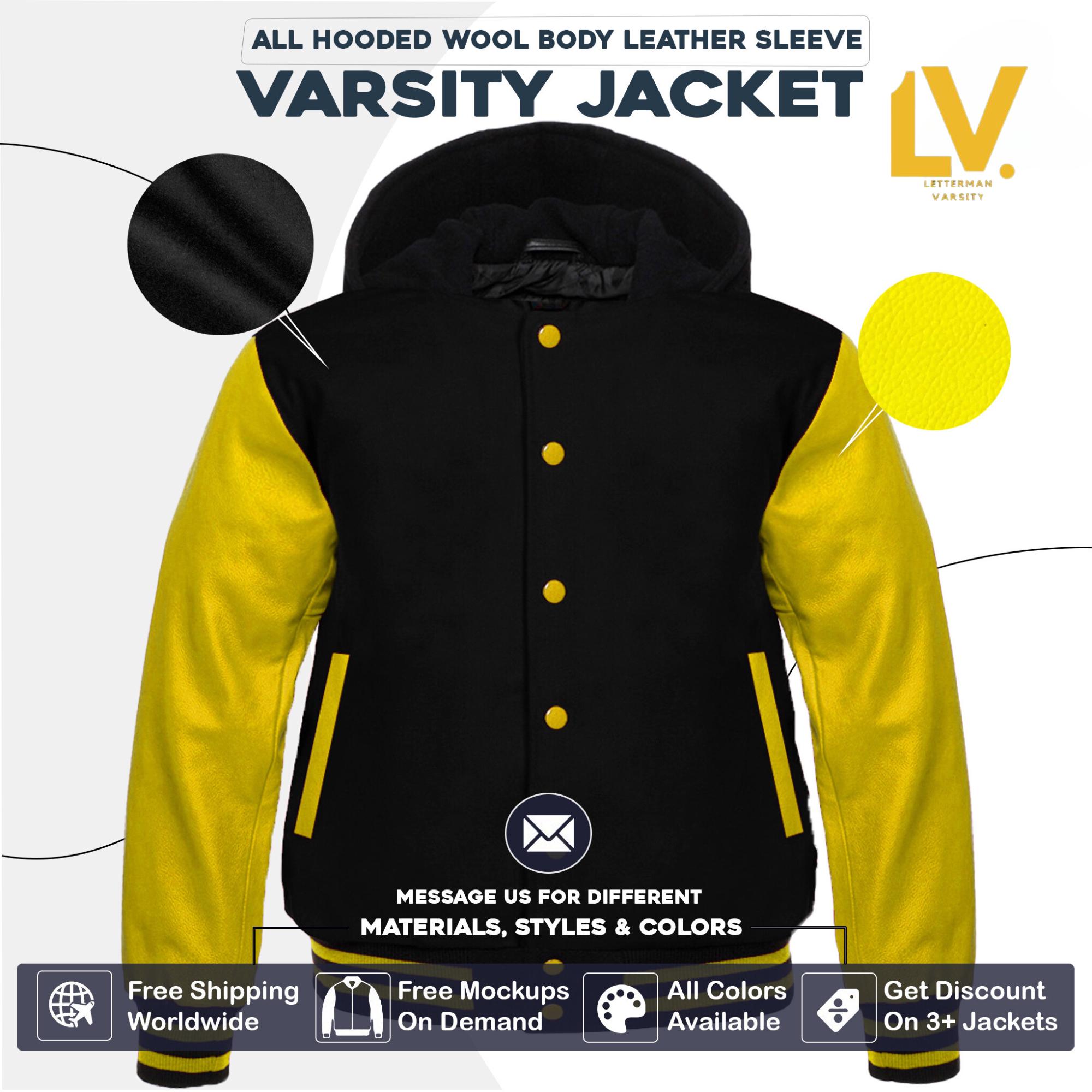 Black and Yellow Varsity Jacket Etsy Ireland