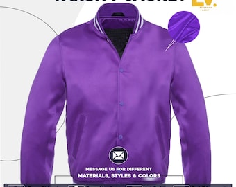 Vtg 50s 60s MANUAL ARTS High School Purple & Silver Satin Varsity