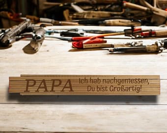 Personalisierter Zollstock mit Gravur – Holz Meterstab mit Namen | Geschenk für Handwerk, Hobby, Familie, Freunde, DIY