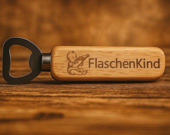 Personalisierter Flaschenöffner aus Bambus – Gravur mit Name, Motiv oder Spruch – Geschenk für Freunde, Familie & besondere Anlässe
