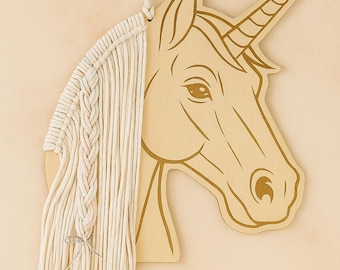 Houten opbergdoos voor haarspeldjes voor kinderen | Haarspeldhouder voor meisjes | Kinderkamerdecoratie met ontwerpen van wolken, regenboog, eenhoorn en paarden | Babyshowercadeau