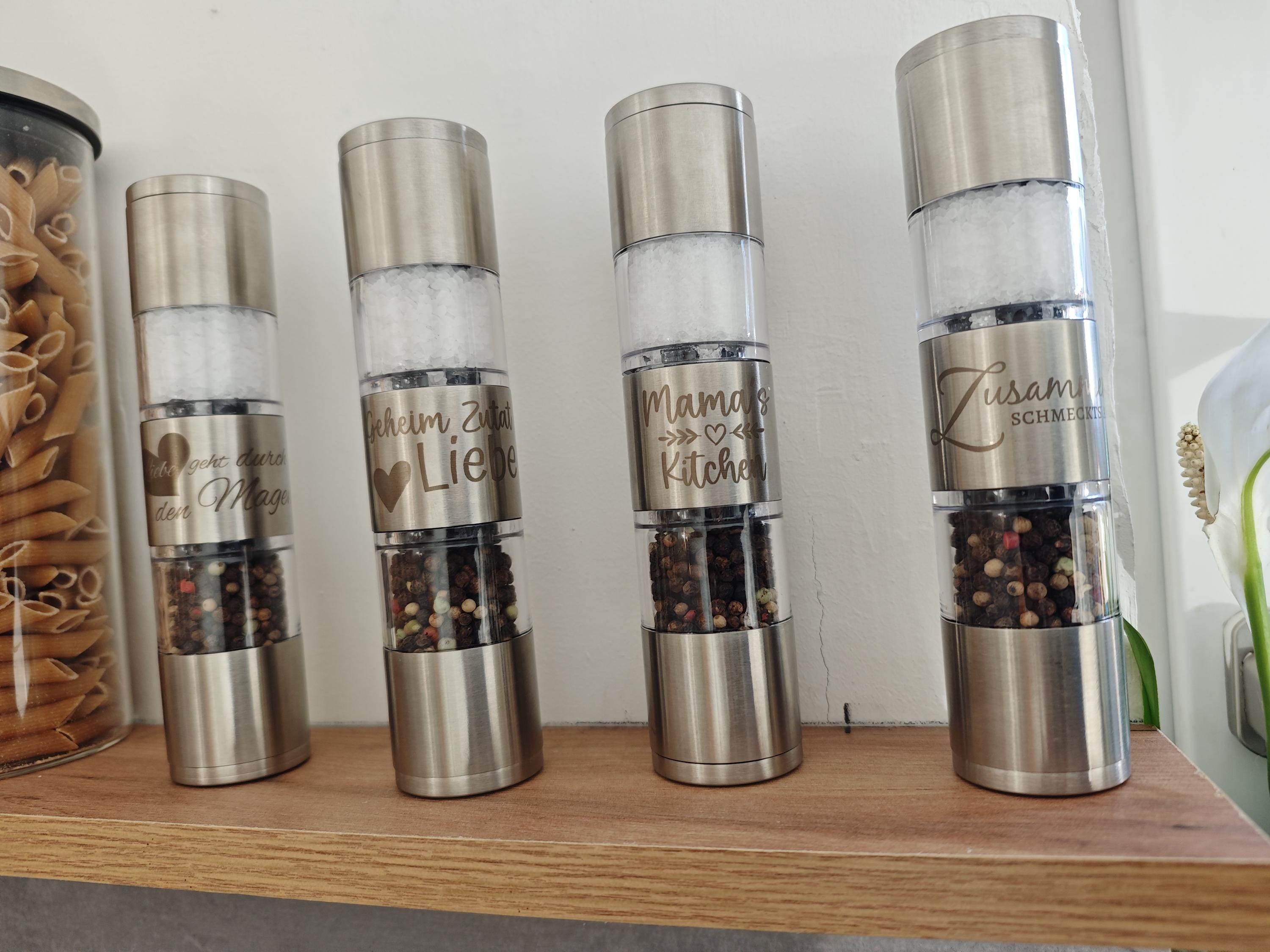 Goldfarbenes Salz- & Pfeffermühlen-Set Aus Acryl – 20,3 Cm, Verstellbare Mahlstärke