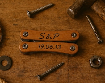 Gepersonaliseerde multitool met gravering – multifunctioneel gereedschap met naam | Cadeau voor knutselen, buiten, dagelijks gebruik
