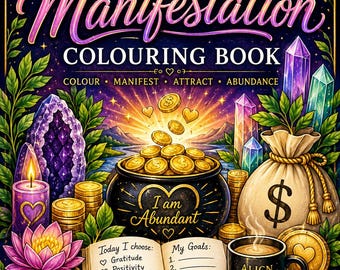 Money Manifestation Colouring Book: Abundance, Gratitude, Mindfulness (Digital Download)