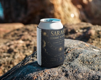 Personalized Can Cooler Custom Name Celestial Astrology Gift Zodiac Gift Spiritual Gift Moon & Stars Beverage Cooler