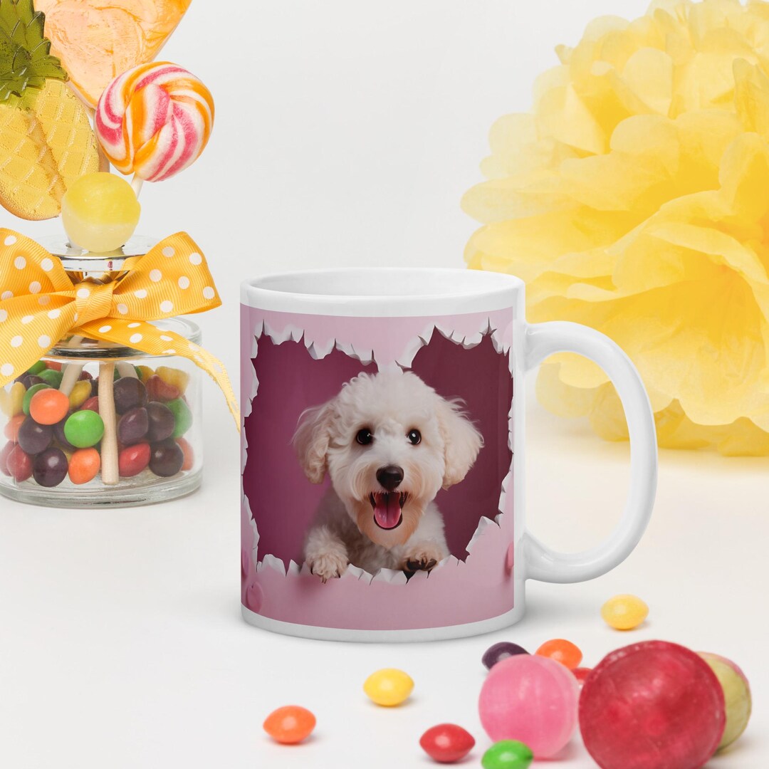 Poodle Dog Breed Mug: 3D Expressive Face Coffee Cup for Pet Lovers ...